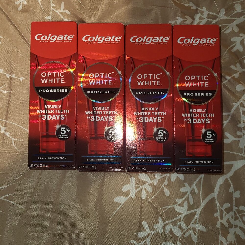 Colgate Optic White Pro Series 4 Tubes Total New Unopened